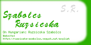 szabolcs ruzsicska business card